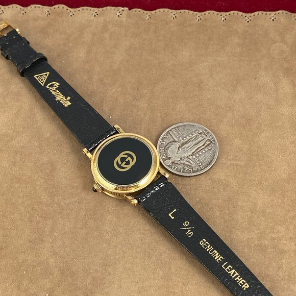 Authentic Vintage Swiss Made Ladies Gucci 7200L Watch 18K 10 Micron Gold Plating - Picture 11 of 12